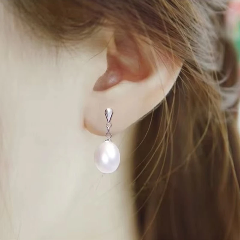 ZHBORUIN 2024 Natürliche Perle Ohrringe Für Frauen 925 Sterling Silber Schmuck Wasser Tropfen Perle Ohrring Qualität Hochzeit Geschenk