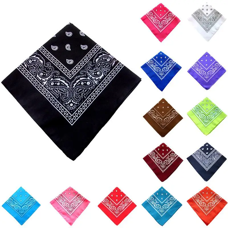 Unisex Cotton Bandana Scarf Square Bandanas 55cm*55cm Headwear Hip Hop Rock Girls Head Scarf Headbands Hair Accessories