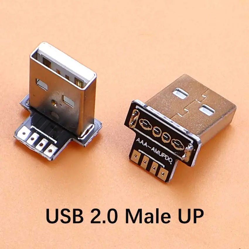 Conector de enchufe en ángulo de 90 grados, micro USB A 2.0, tipo C, macho y hembra, adaptador de alimentación y datos, cable flexible FPC, kit de bricolaje.