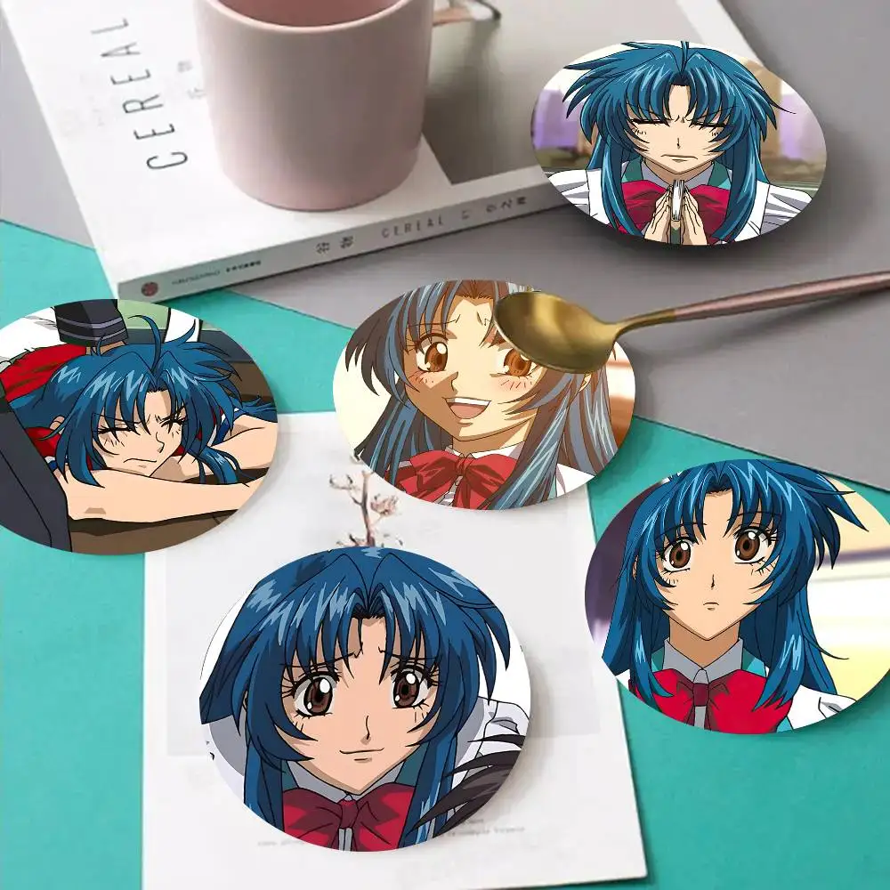 1pc Kaname Chidori Full Metal Panic! Wooden Coaster Colour Printing Cup Mat Home Desk Decoration Gifts