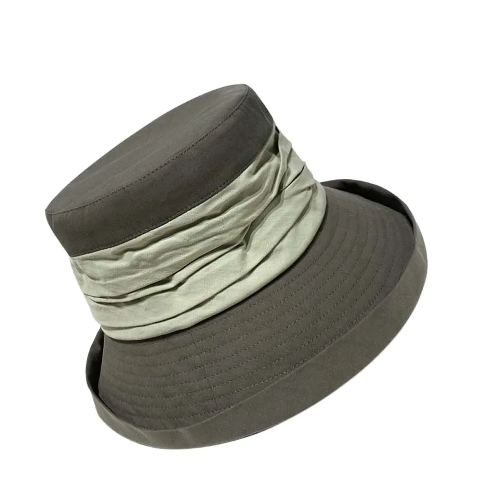 

Pleated Sunshade Bucket Hat Windproof Rope Pleasantly Cool Foldable Basin Hat Portable UPF50+ Fisherman Cap Summer