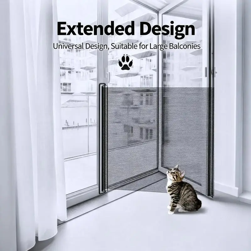~Retractable Pet Gate Dog Baby Retractable Gate No-Drill Childproof Net Fence Cat Baffle For Indoor Pet Dog Barrier Fences