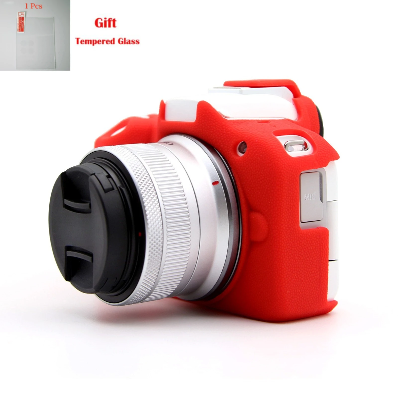 

Camera silicone case For Canon EOS R50 micro-single camera protective cover camera bag soft case cover + free tempered film