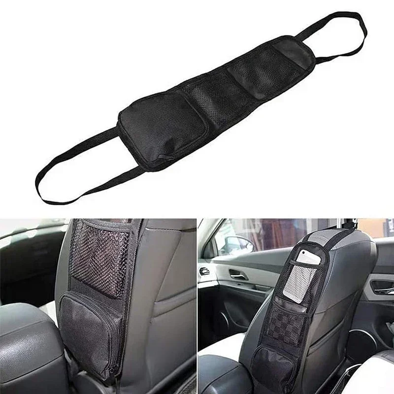 1pcs Car Seat Back Hanging Bag Oxford Cloth Waterproof Thermal Pressure Resistant Handle Side Storage Bag Vehicle Compression