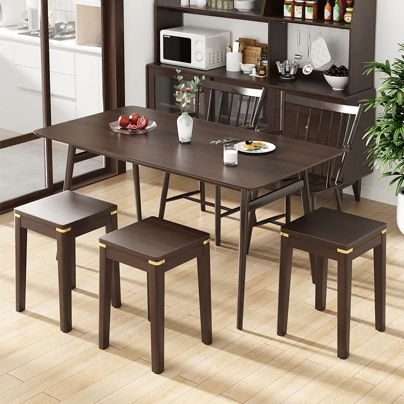 Solid wood stool can be stacked Chinese living room household square stool shoe cabinet ins original chair