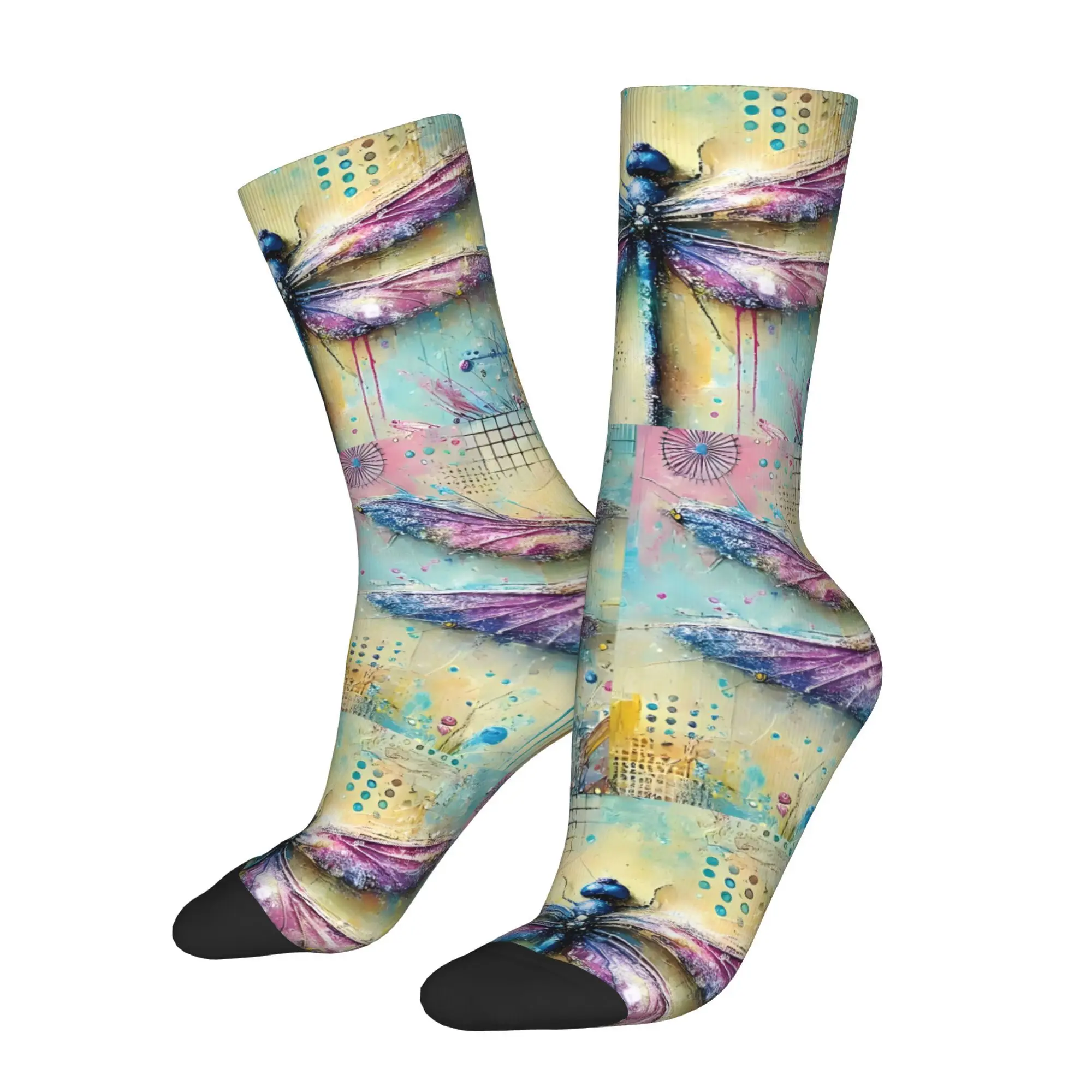 

Soft Purple Dragonfly Cushion 3D Print Men Unisex Cycling Windproof Outdoor Hip Hop Running Hiking Warm Mid-calf Sock