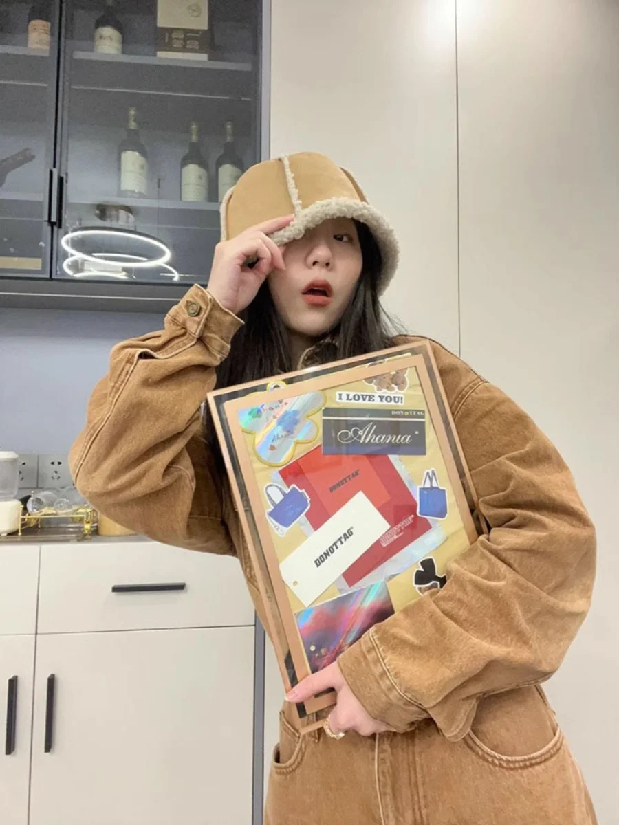 Ele High-Waisted Denim Jumpsuit Women's Faion Slimming One-Piece Suit Long Pants Design Sensation New 2024