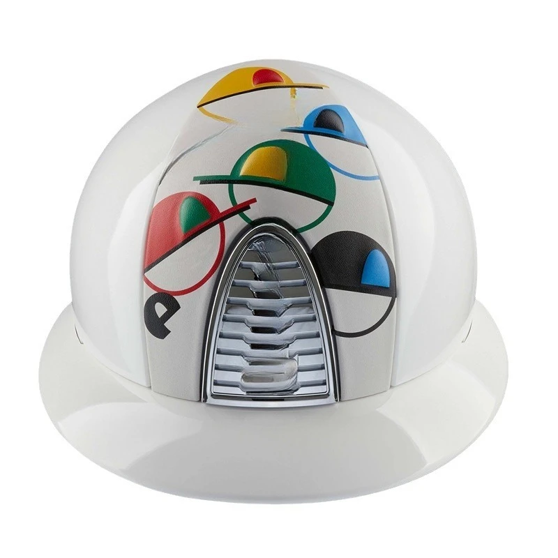 

White large brim equestrian helmet Paris 3D exchangeable decorative riding harness