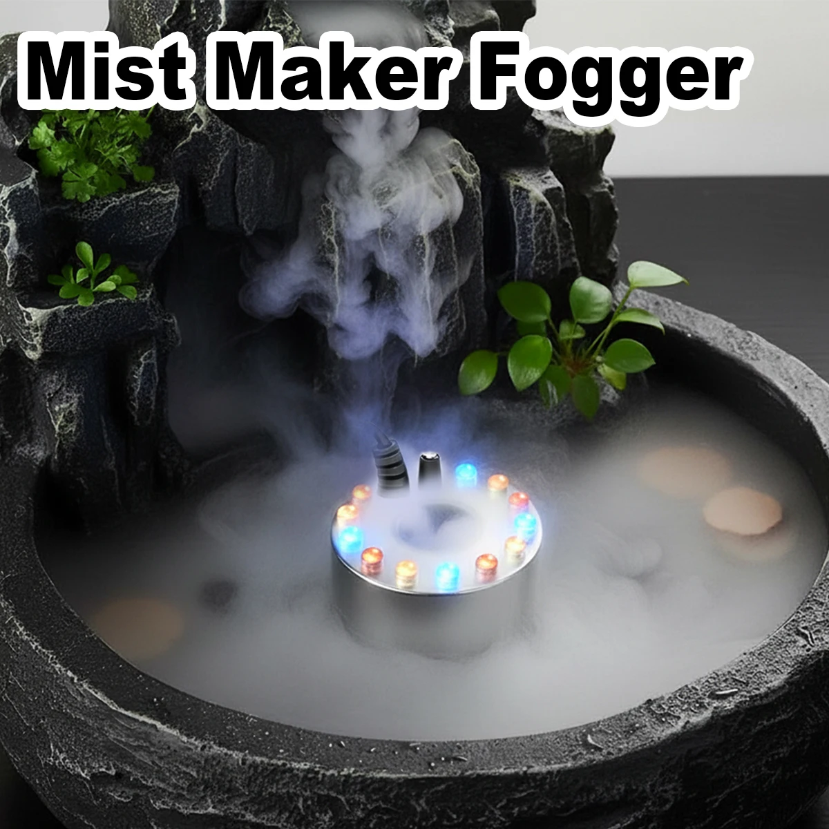 Mini Led Mist Maker Fogger Kit Halloween Machines Water Misting Outdoor For pumpkin Light Pond Fog Aquarium Machine Party Indoor