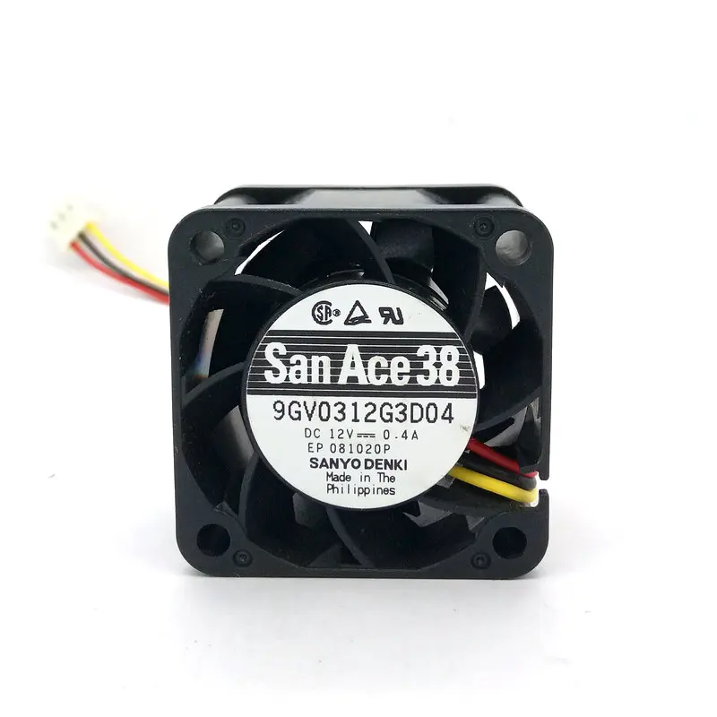 

New Original 9GV0312G3D04 DC12V 0.40A 38*38*28MM 3.8CM Alarm Signal Cooling Fan