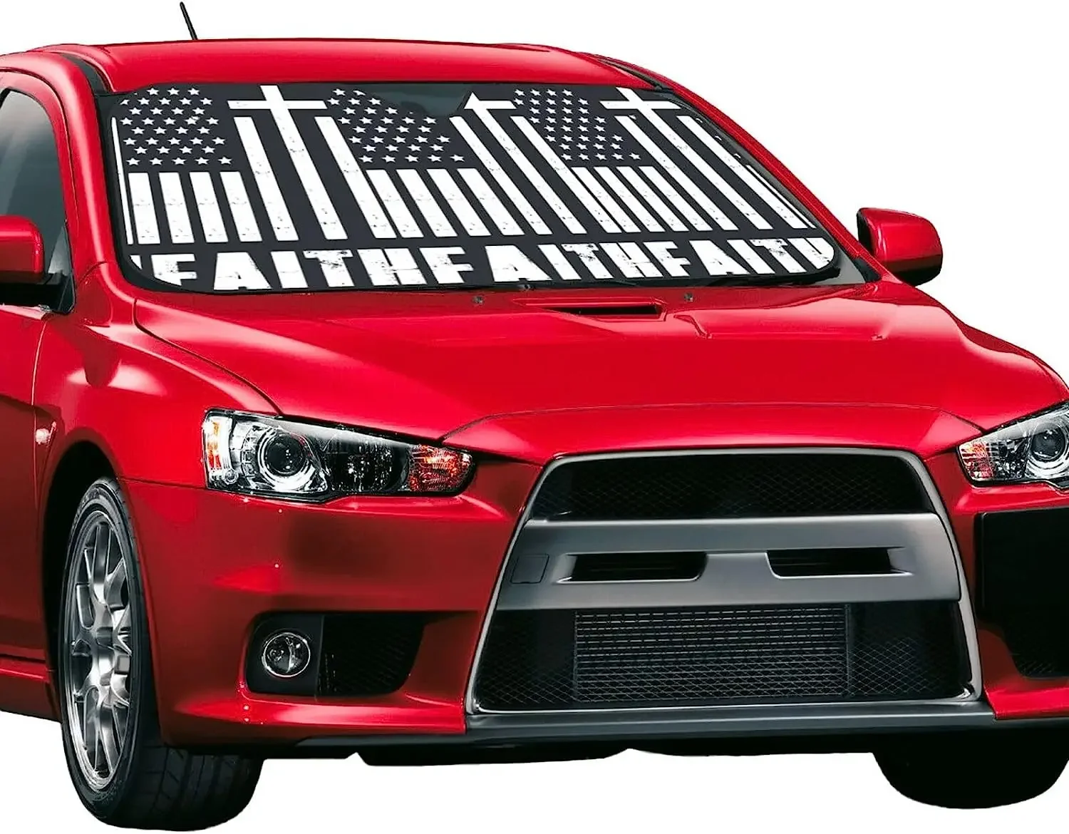 Christian Flag Pattern Sun Shade Front Window Sunshade for Most Sedans SUV Truck Blocks Uv Rays Keeps Your Vehicle Cool