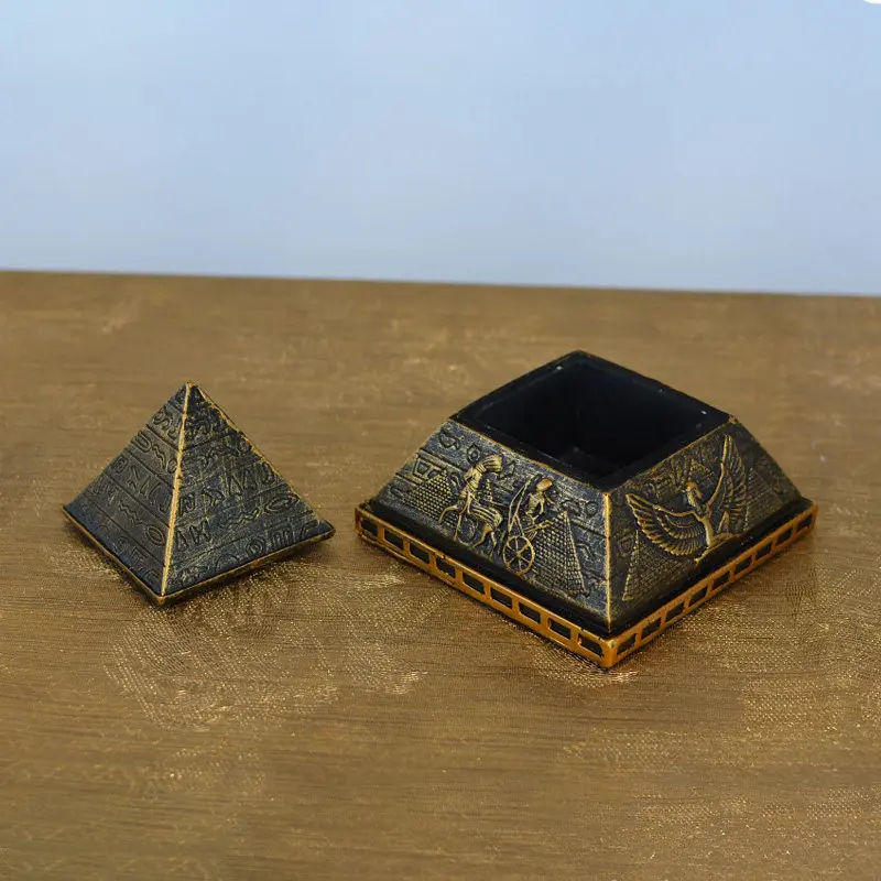 Ancient Egyptian Pyramid Jewelry Storage Box Model Ornament
