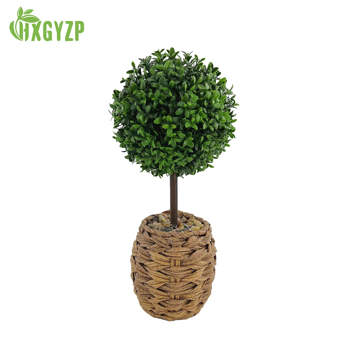 

Simulated Plant Potted Bonsai Home Artificial Milan Grass Ball With Woven Basket Decoration For Office Desktop Hotel Outdoor