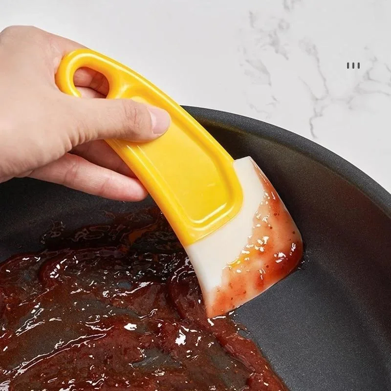 Silicone Pan Scraper Dish Cleaning Spatula Dish Scraper Non Stick Kitchen Pan Rubber Spatula Pot Clean Tool Kitchen Accessories