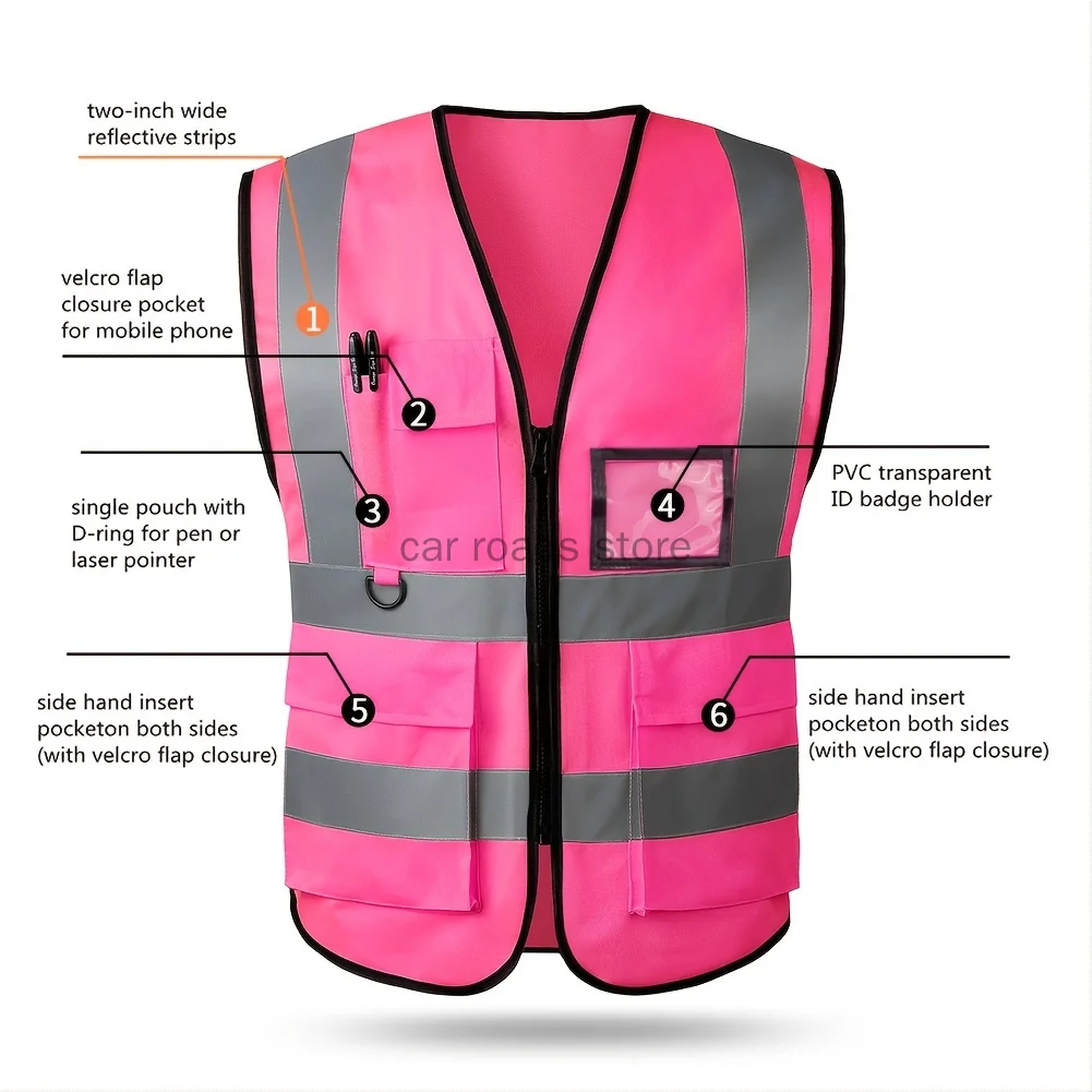 Reflective Safety Vest High Visibility Working Vest Signal Work Safety Jacket Signal Vest Strips Reflective Fabric Uniform