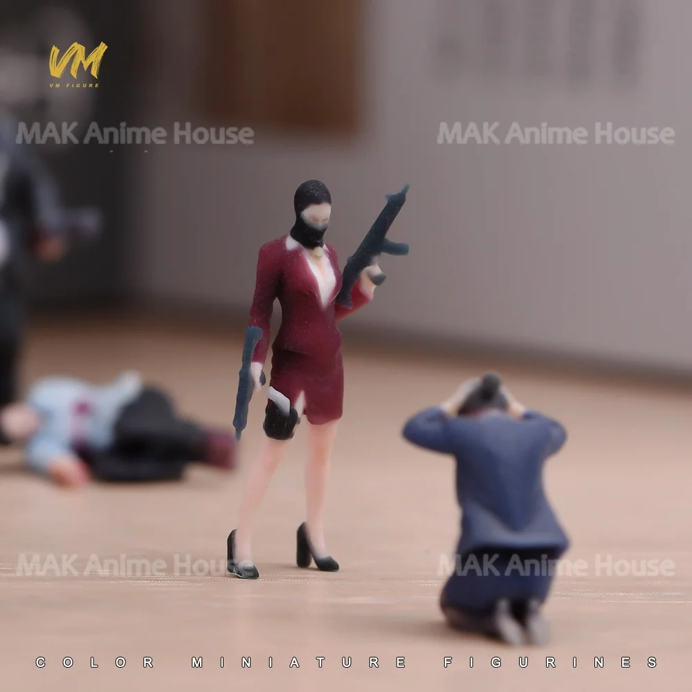 3D Print Figures 1/64 1/43 1/24 1/18 Masked Armed Robber Hostage Body Robbed Bank Overweight Men Realistic Model Scene Car Toys image 12