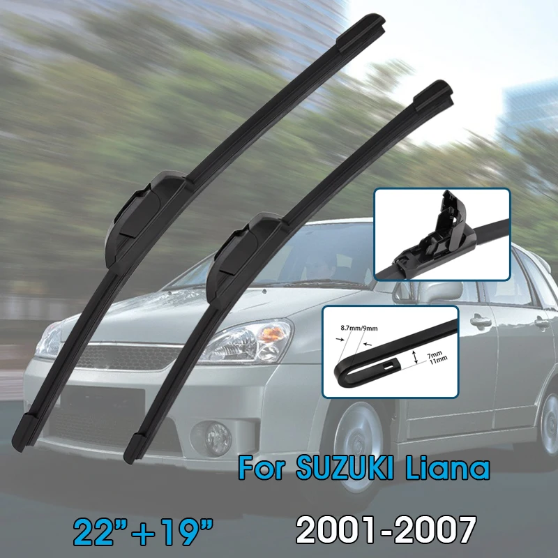 

Автомобильные щетки стеклоочистителя 22 "+ 19" для SUZUKI Liana Hatchback RH4 2001-2007, лобовое стекло, щетки переднего окна, автомобильные аксессуары