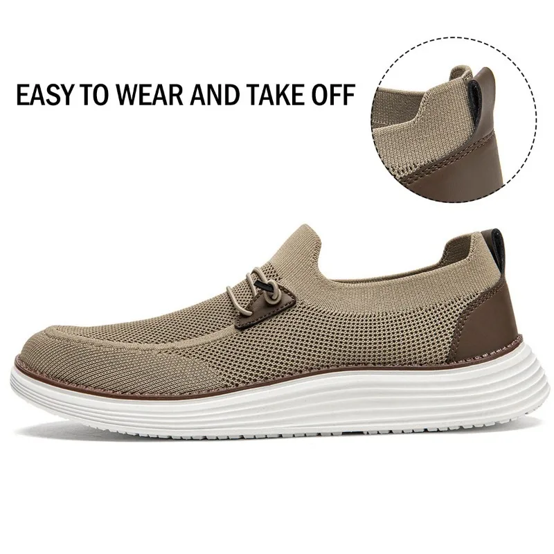 Fujeak Spring Summer Men\'s Casual Canvas Shoes Breathable Soft Outdoor Walking Shoe Slip-on Footwear Sneakers Large Size 39-46