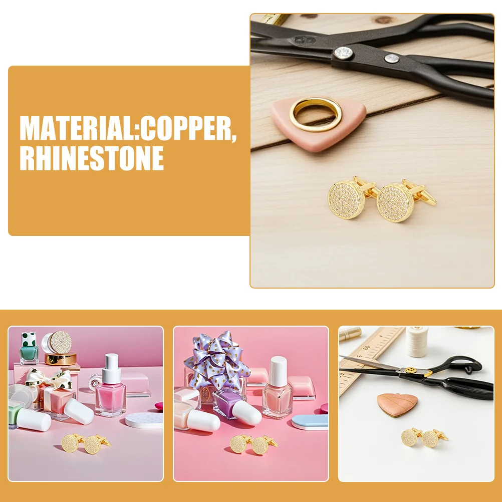 

5pcs 5 Pairs Classic Mens Cufflinks Clothing Decorative Button Covers for Groom Women Dress Shirt Studs