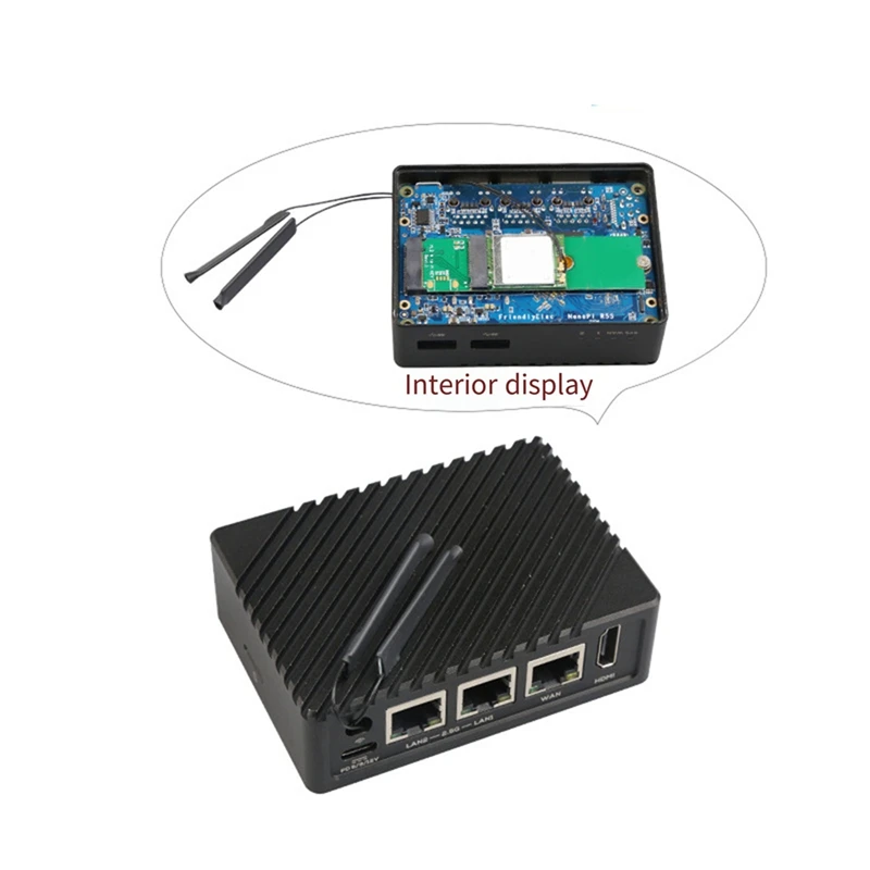 Nanopi R5S Router Dual 2.5G+Gigabit Mini Development Board CNC All Metal Housing RK3568 WIFI6-AT93