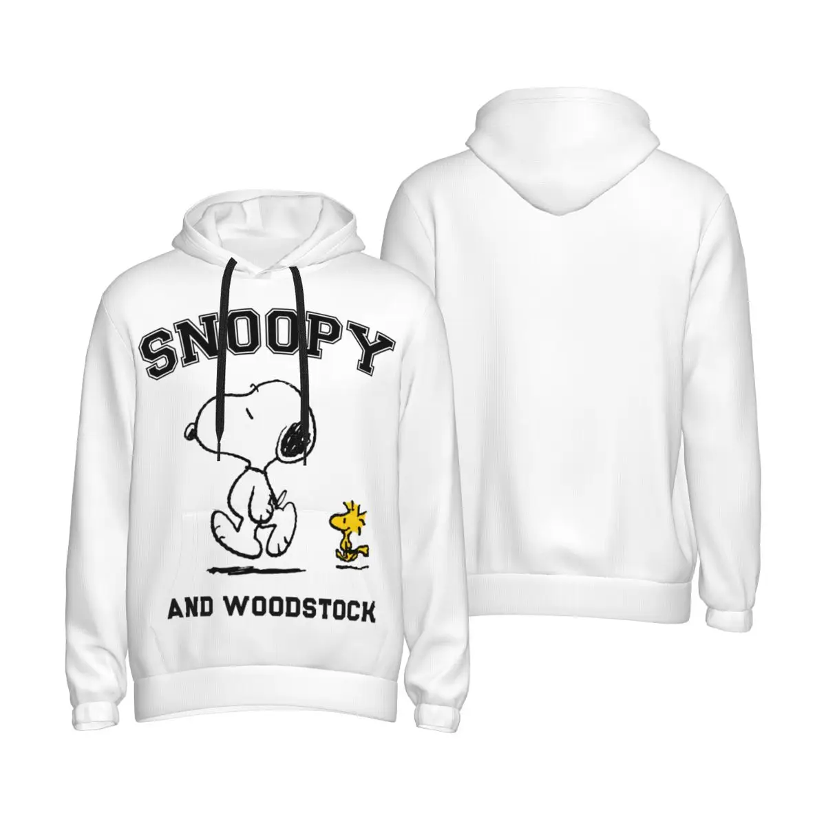 Snoopy And Charlie Brown Hoodie For Men Women Peanuts Pullover Long Sleeve Sweatshirts Drawstring Hooded Shirt with Kanga Pocket