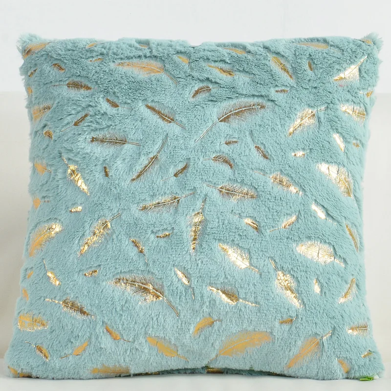 2 Stück Kunstfell Folienprint Feder Dekorative Kissenbezüge, Flauschige und Weiche Plüsch-Kissenhüllen, für Sofa, Bett, Wohnzimmer – Detail 11