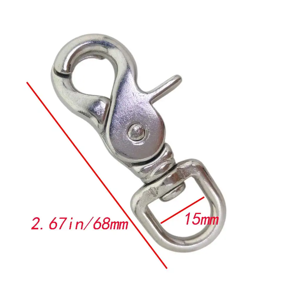316 Edelstahl-Drehkarabinerhaken, Tauch-Scherenkarabiner für Fahnenmasten, Kameragurte, Marine-Rigging – Detail 1