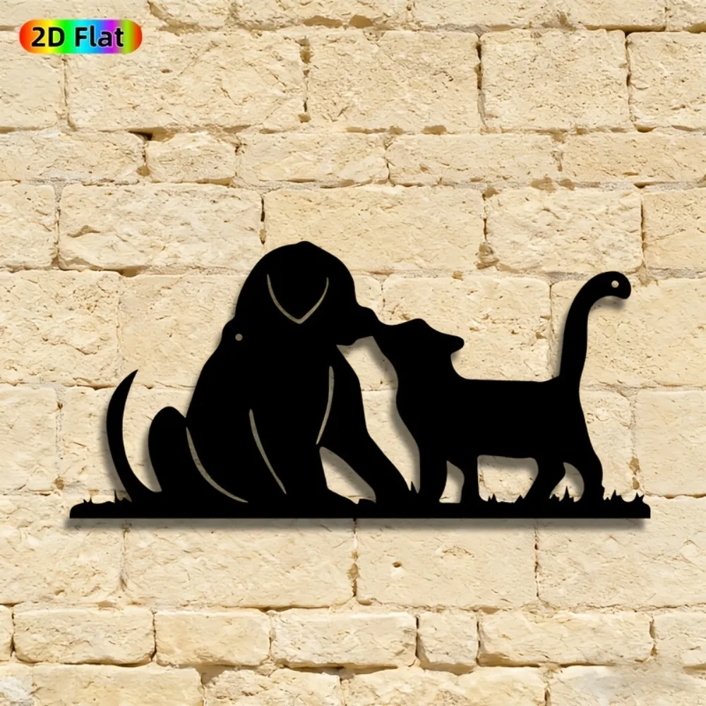 CIFBUY Iron Wall Art Pet Silhouette Hooks Rustproof Metal Home Decor For Living Room Garden Fence Wall Decoration