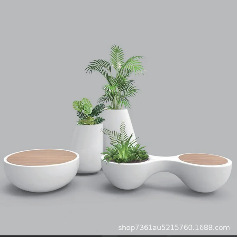 Modern Shopping Mall Fiberglass Splicing Combination Leisure Seat Creative Outdoor Beauty Chen Public Area Waiting For Rest Benc