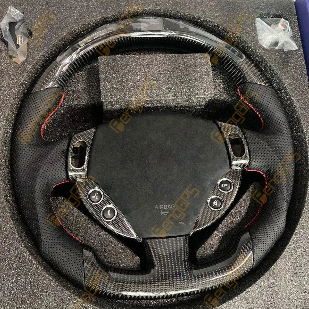 Car Auto Steering Wheel Carbon Fiber For Maserati GT Interior Accessories Multimedia Player Electronics Multifunctional Retrofit