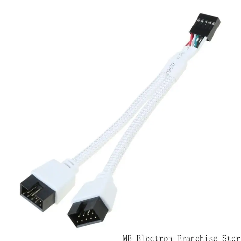 T5EA USB 2.0 9PIN에서 이중 ~ 듀얼 9 핀 차폐 케이블 향상 신호 안정성 15cm