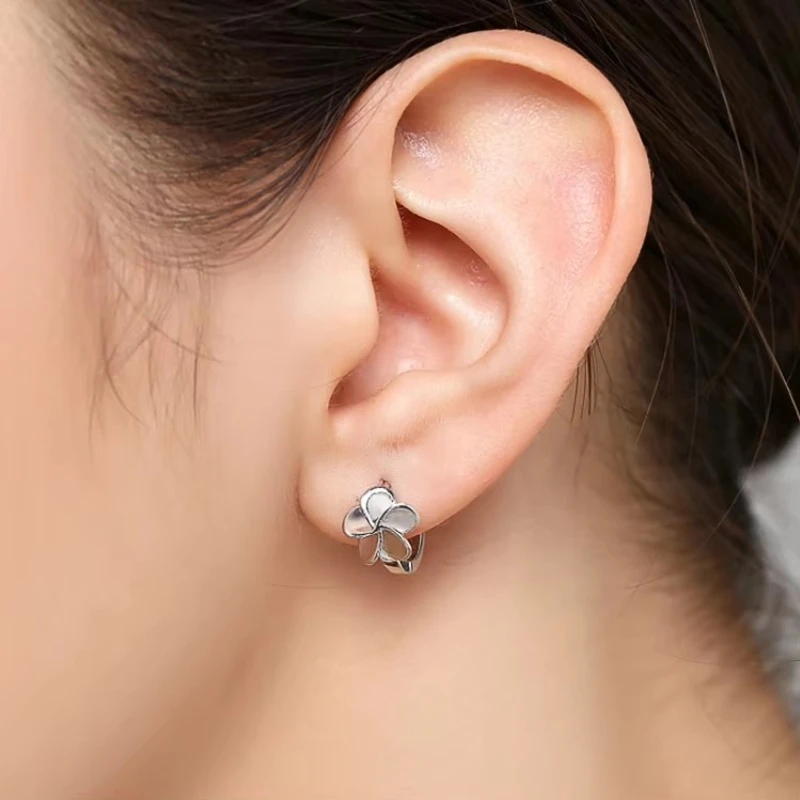 REETI 925 Sterling Silver Flower Hoop Earrings for Women  Animal Silver Jewelry Gifts Trendy