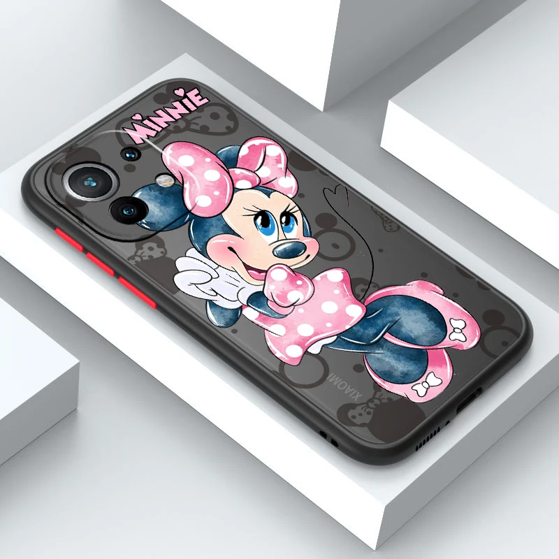 Minnie Fashion Baby For Xiaomi Mi 13 12 12S 12T 12X 11 11T 10 9T Lite Pro Ultra Frosted Translucent Hard Phone Case Phone Case image 5