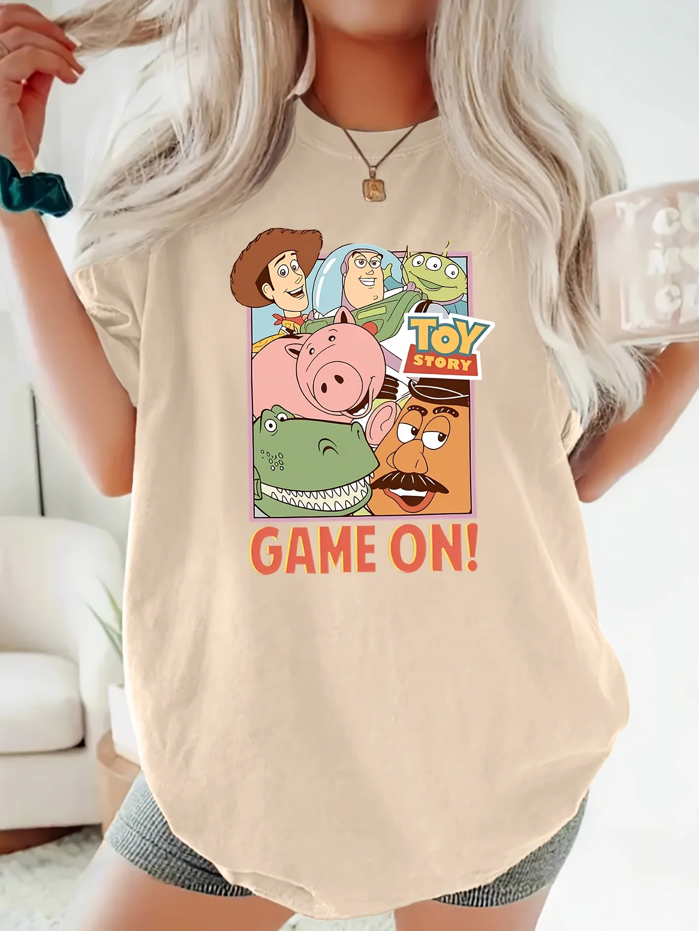 لعبة ديزني توي ستوري وودي، باز لايت يير، كائن فضائي، هام، ريكس، سلينكي دوج آند مستر. تي شيرت برسومات رأس البطاطس - كاجوال عتيق #4