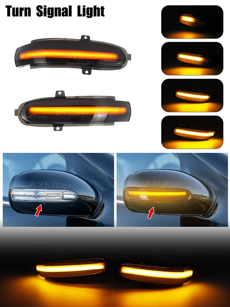 2pcs Flashing Water Dynamic Blinker LED Turn Signal Light Side Marker Lamp For Mercedes Benz C Class W203 S203 CL203 2000-2007