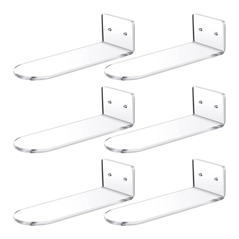 

6 Pack Floating Shoe Shelves,Acrylic Wall Mounted Shoe Display Shelves,For Display Collectible Shoe&Sneaker