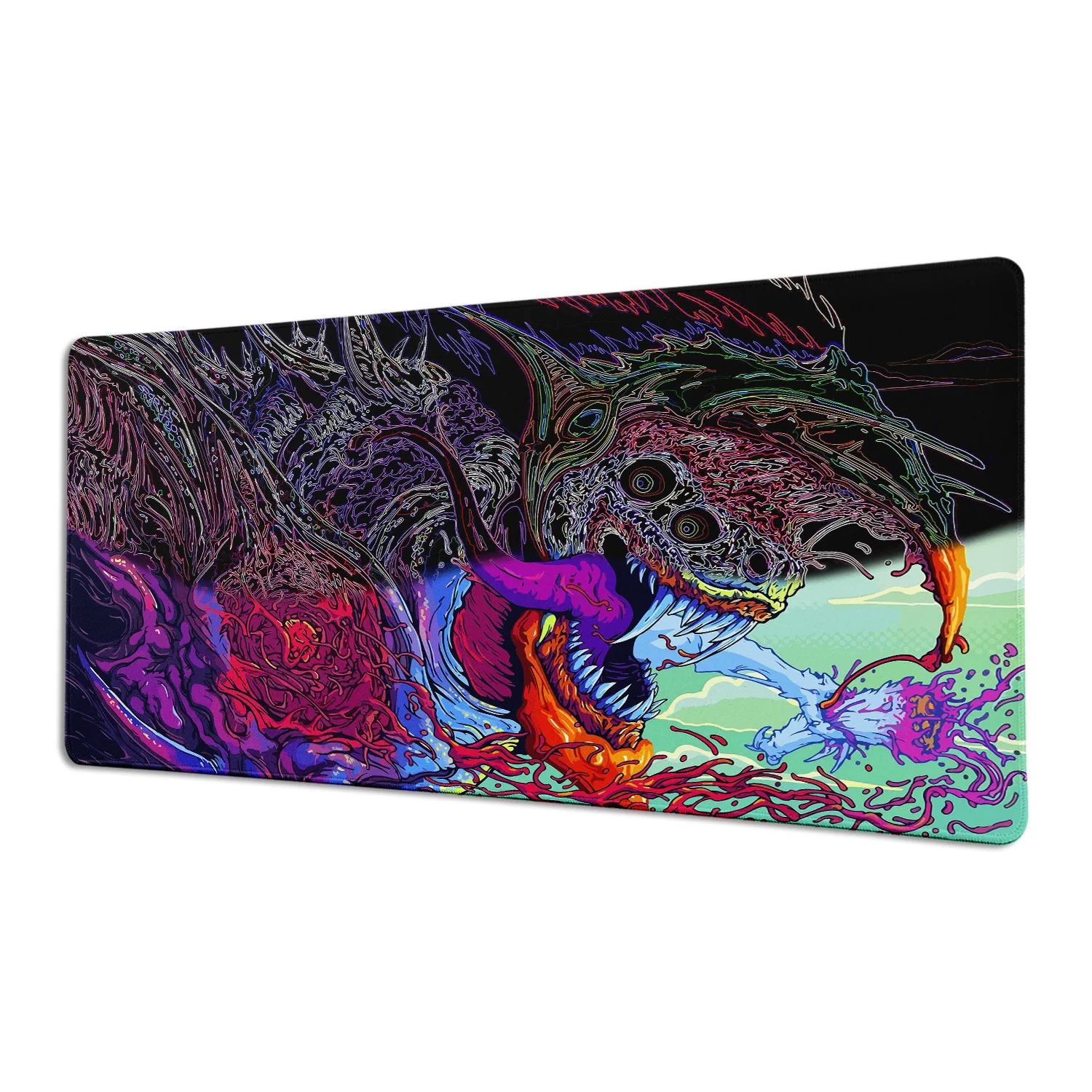 Podkładka pod mysz do biura firmy 60x35cm, dywanik XXL Hyper Beast, antypoślizgowa gumowa podkładka pod mysz, akcesoria do klawiatury, fajna mata z motywem potwora. — zdjęcie produktu 7
