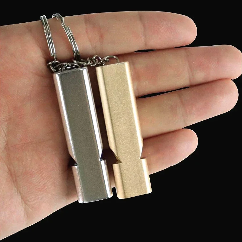 

Multi-tool Double Tube Survival Whistle Portable Aluminum Safety Whistle Outdoor Hiking Camping Survival Emergency Key Chain