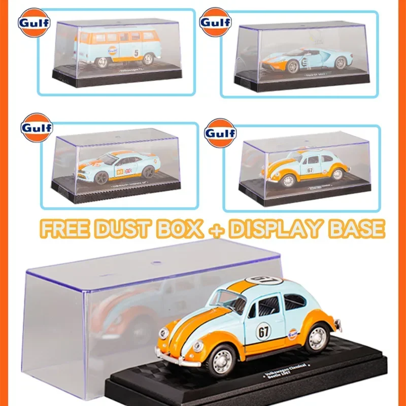 CCA Gulf Gas Station Fusca Bus Ford GT 2017 Camaro Modelo de carro de corrida de metal fundido veículo em miniatura carro de brinquedo infantil para presente de menino