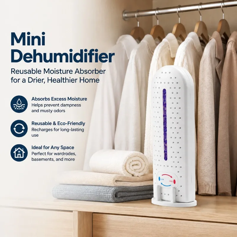 Mini Reusable Dehumidifier Moisture‑absorbing‑box Wardrobe Basement Anti‑mold Drying‑device Indoor Household‑use Dehumidifying