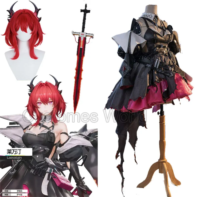 

Arknights Laevatain Surtr Flame Sword Endfield Cosplay Costume Battle Damaged Surtr Style Corset Outfit Sexy Hallowe