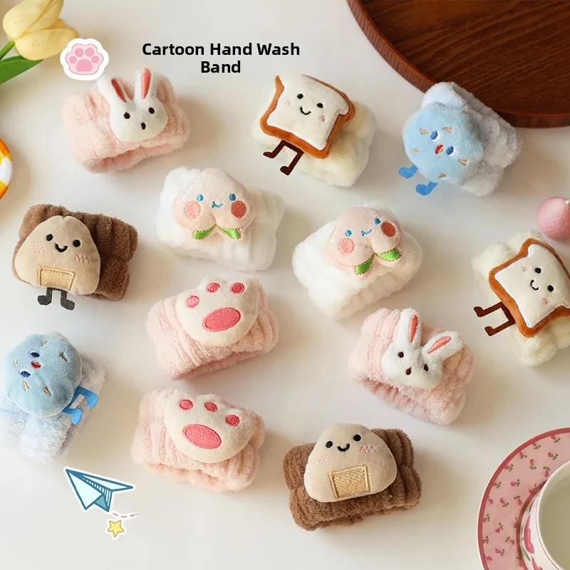 

Winter Waterproof Wrisand Cute Doll Towel Circle Hairband Dual Use Waing Hairband Women's Hairband Cotton Material