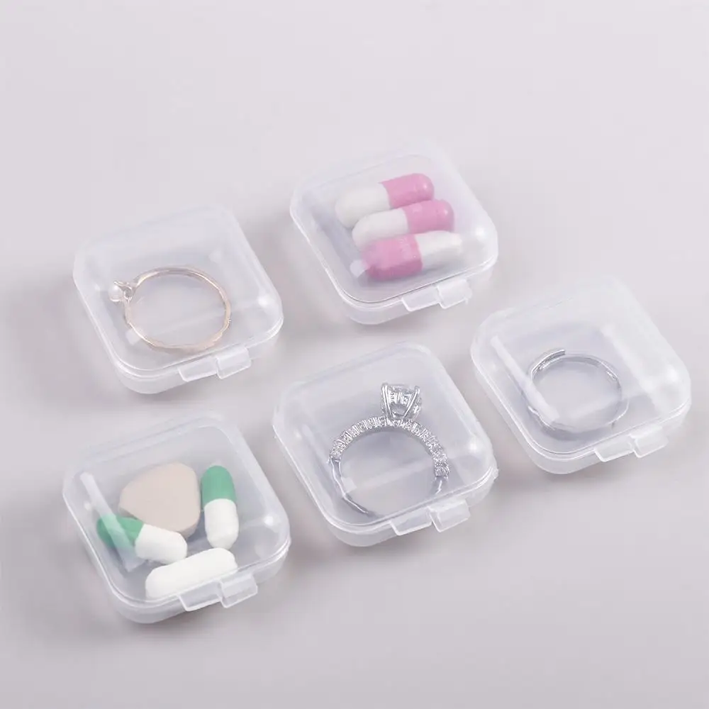 5 Pcs Plastic Jewelry Storage Box Korean Displays Box Transparent Finishing Container Portable Small Container