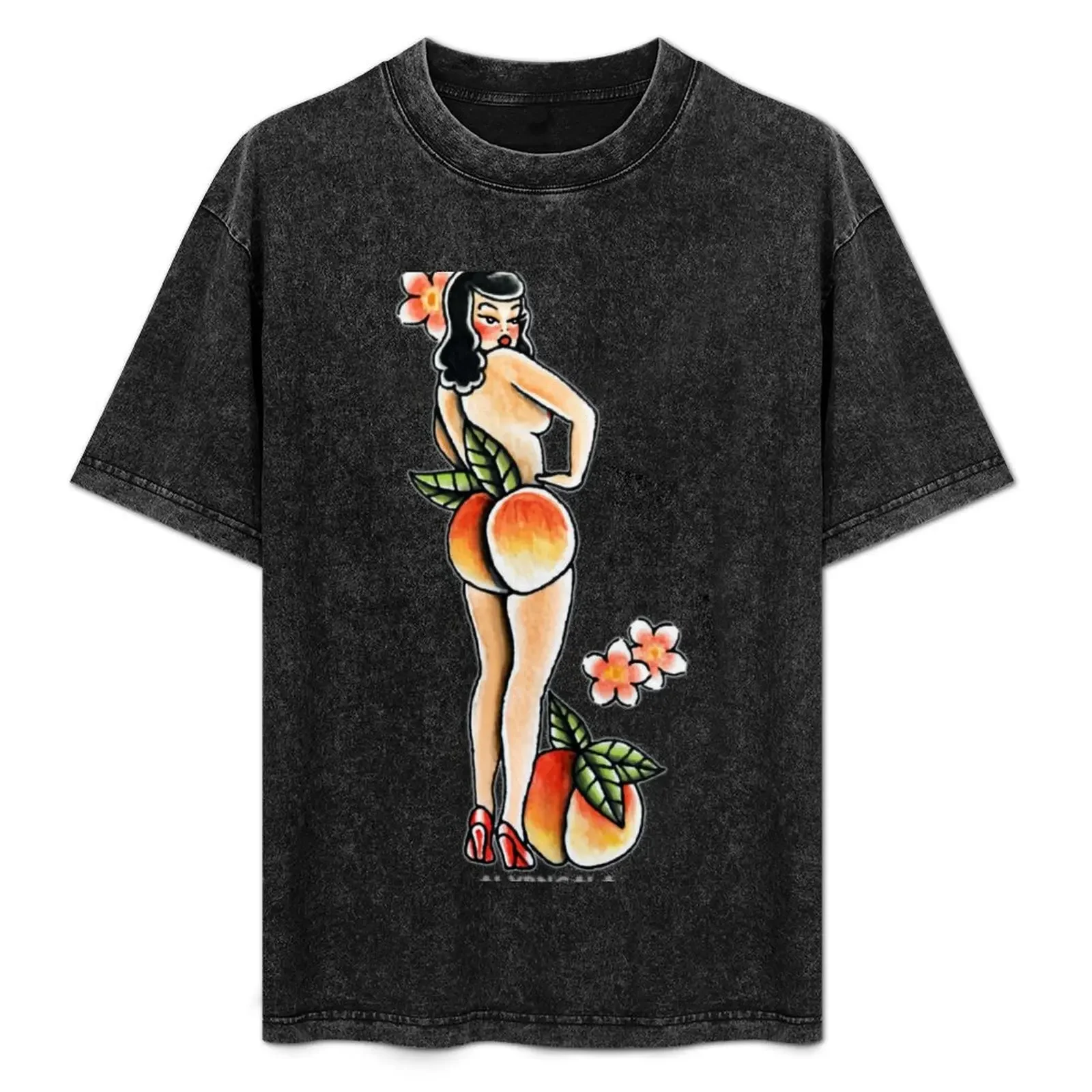 

Peachy Pin up T-Shirt Funny t-shirts man clothes anime figures mens t shirts