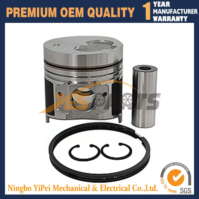 

New 1 Set STD Piston Kit With Ring 129902-22080 Fit For Yanmar 4TNE98 Engine 98MM