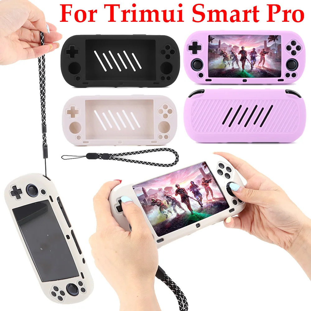 For Trimui Smart Pro Game Console Silicone Protective Cover EVA Hard Carrying Case Waterproof Storage Bag with Lanyard