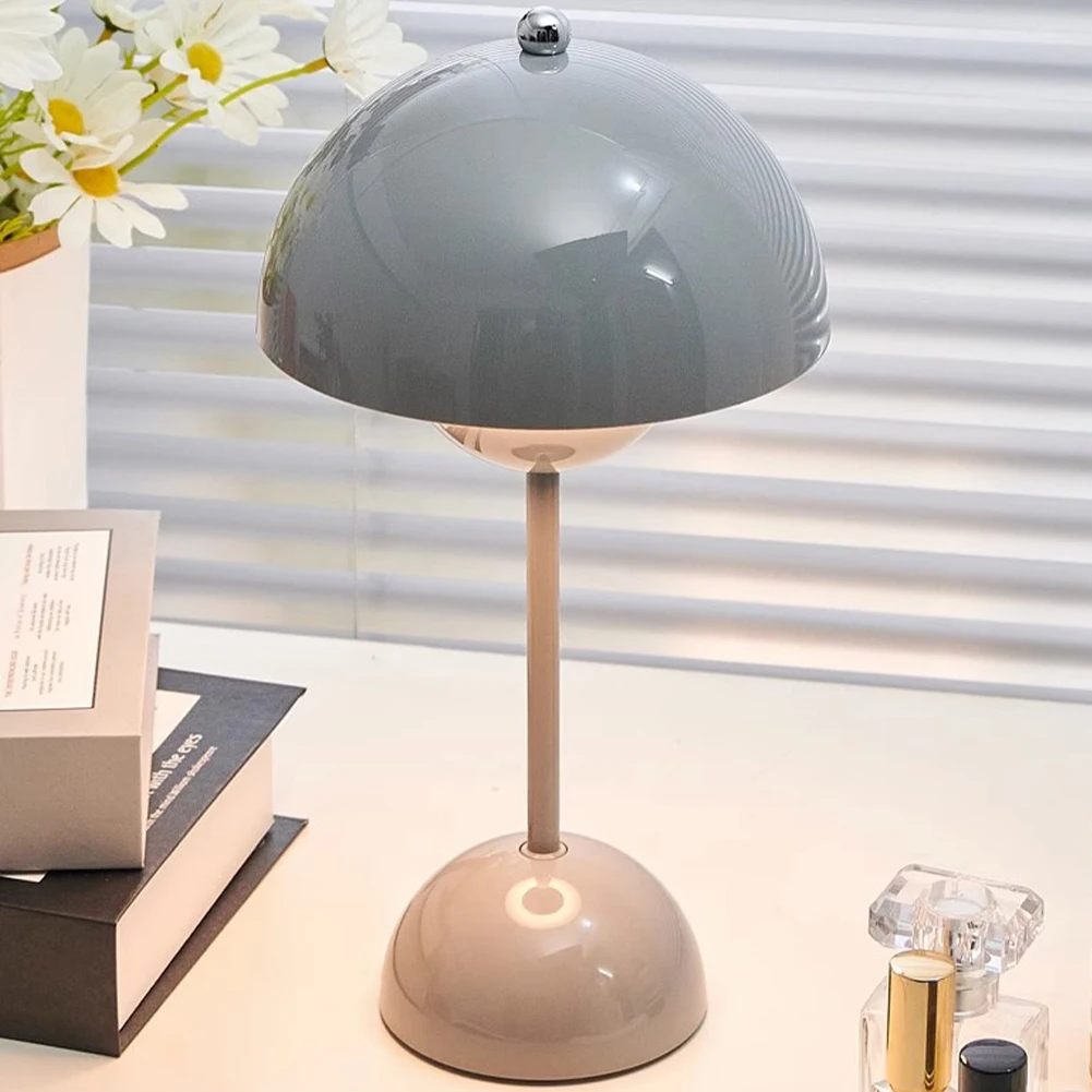 Modern Night Light Rechargeable Table Decor Lamp Half Circle Shape Dimmable for Living Room Study Office