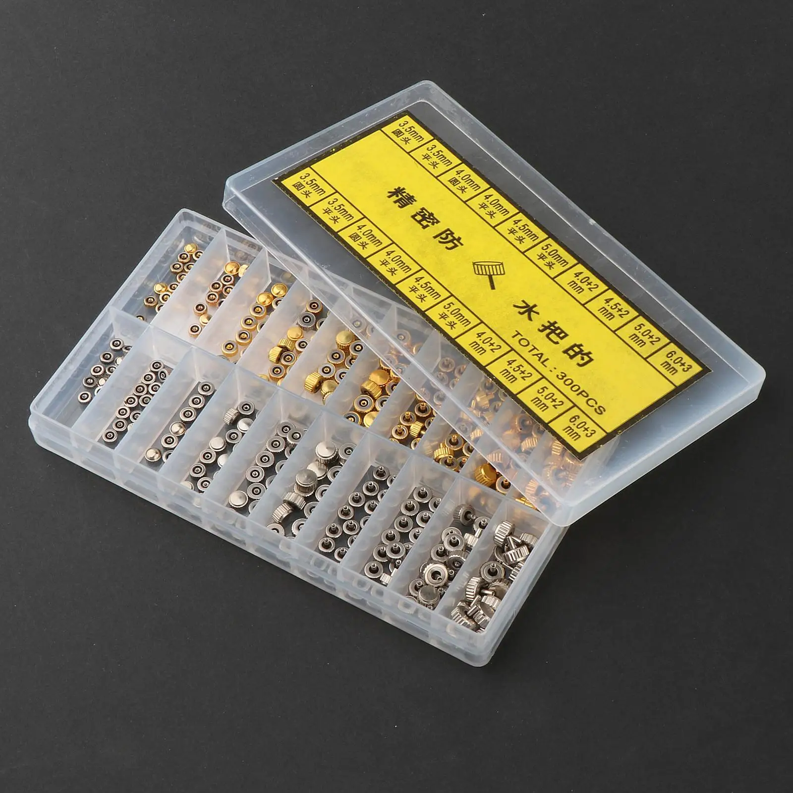 

300Pcs/Box Watch Crown Mixed Parts for Watchmaker Watch Repair Wrist Watch