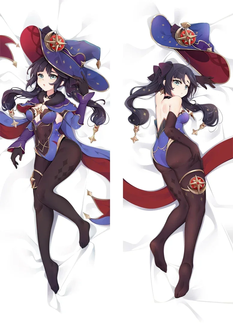 

Japanese Anime Dakimakura Genshin Impact Alstrologist Mona Megistus Hugging Body Pillowcase Pillow Cover Case Long Cushion Cover