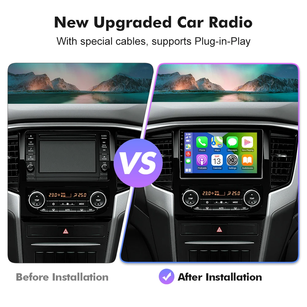 EBILAEN Android 13.0 Car Radio For Mitsubishi L200 5 Triton 2017-2022 Carplay Auto Stereo No 2din 9inch Car Multimedia player